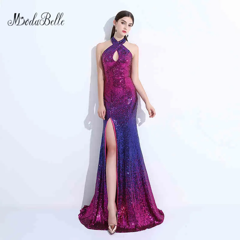 Modabelle Sexy Split Evening Dress robe longue Bling bling ...