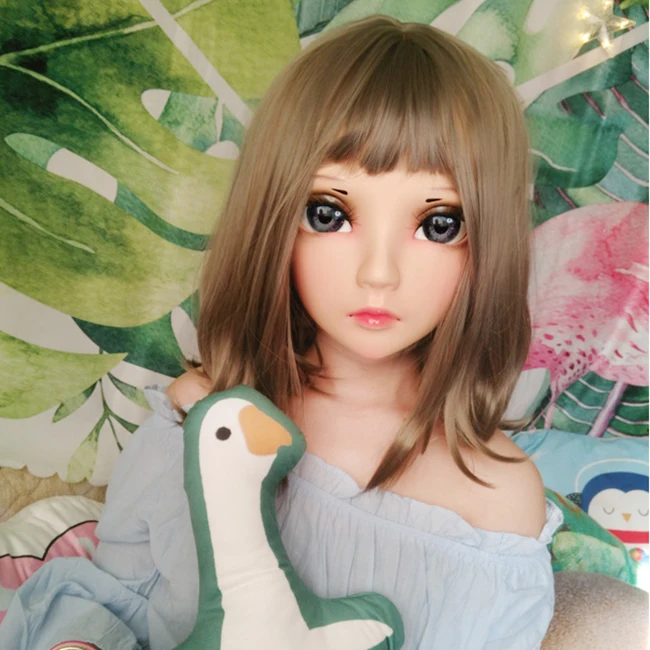

(Xi-01)Female Sweet Girl Resin Half Head Kigurumi BJD Mask Cosplay Japanese Anime Role Lolita Mask Crossdress Doll Mask