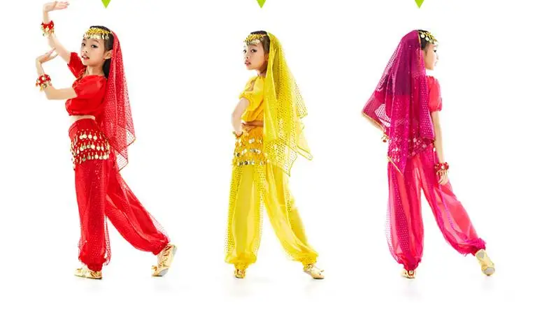 Лидер продаж танца живота Индийский Болливуд Детский костюм индийского танца костюмы для детей