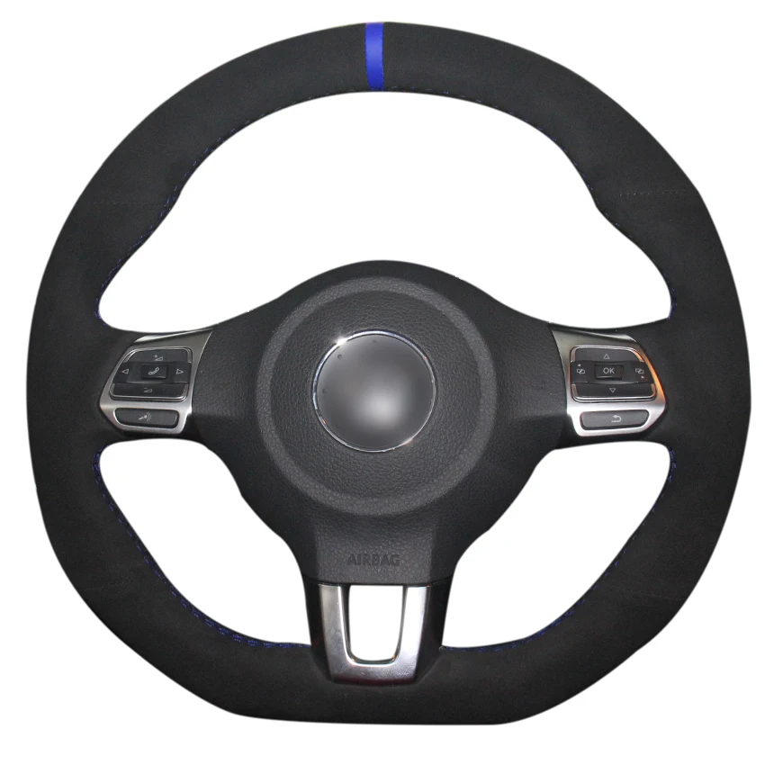 Buy Black Suede Car Steering Wheel Cover for