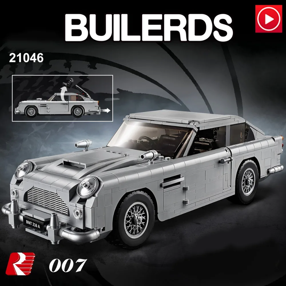 legoed Technic movie car James 10262 Bond Building Blocks Aston Kit Martin Bricks Sets Classic 007 Model Toy Legoings 21046 Cars