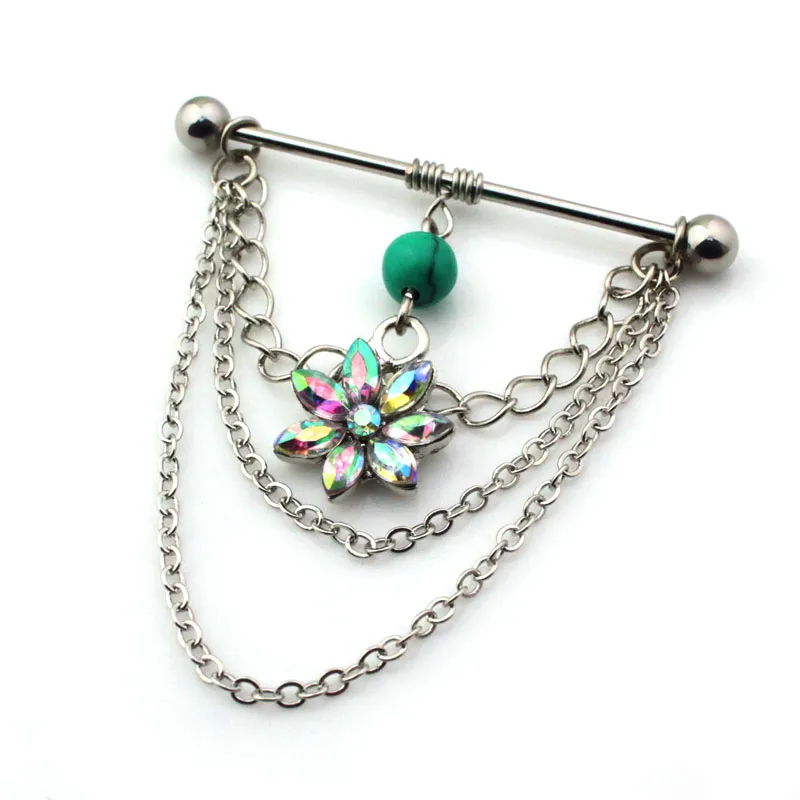 PE0304 free shipping 10pc/lot steel 14G charms body jewelry industrial