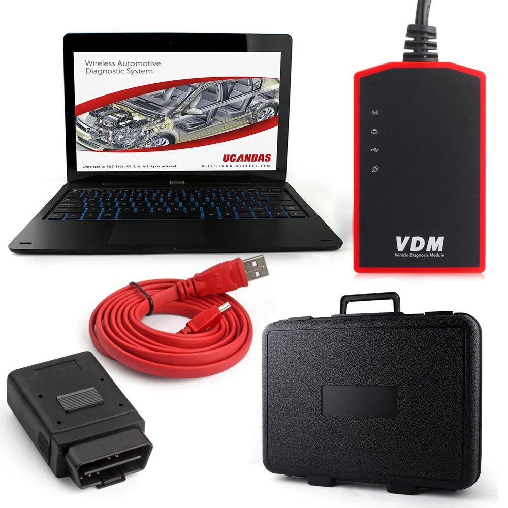 UCANDAS VDM Wifi Автомобильный сканер полная система OBD2 диагностический инструмент авто TPS сброс масла и Windows Tab сканирующий Инструмент Польский