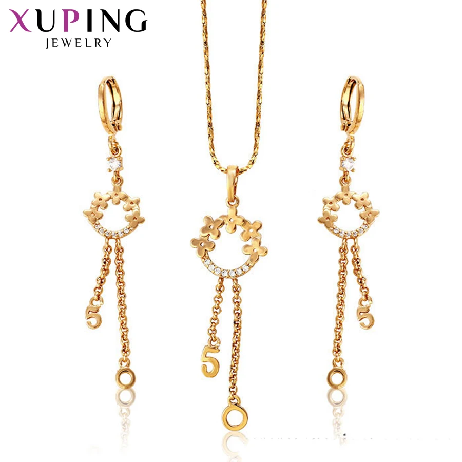 

Xuping Fashion Sweet Jewelry Sets Gold Color Plated Synthetic Cubic Zirconia for Women Thanksgiving Day Gift S72,6-62653