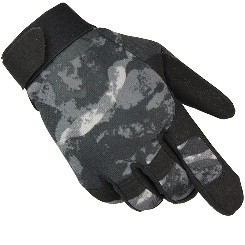 Мужские военные тактические перчатки для борьбы с полными пальцами камуфляжные тактические уличные армейские боевые тренировочные перчатки для страйкбола противоскользящие - Цвет: Grey  Camo