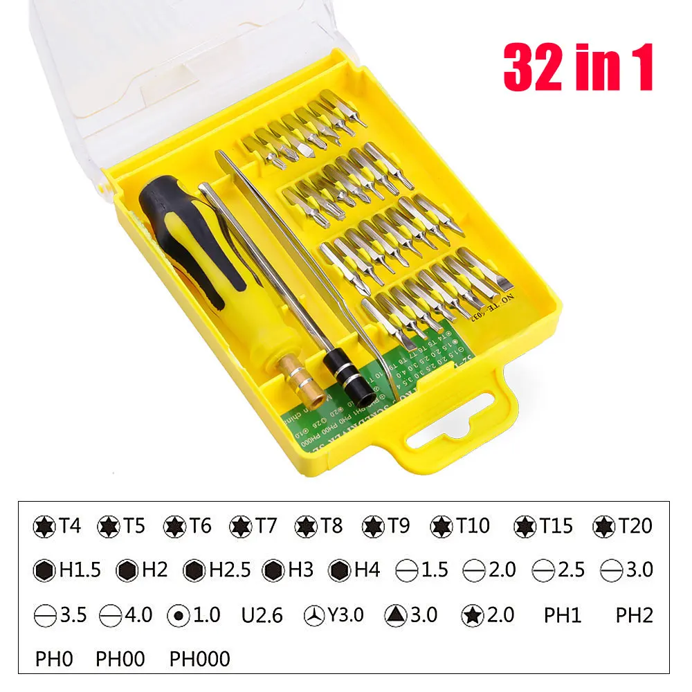 46 в 1 магнитный Набор отверток прецизионные отвертки Ремонт Инструменты Отвертки для телефона ПК с пинцет - Цвет: 32 in 1