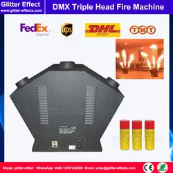 DMX 512 Трехместный пламя проектор сценическое шоу Специальный Эффект 3 спрей глава sculpt пожарная машина для диско-клуб