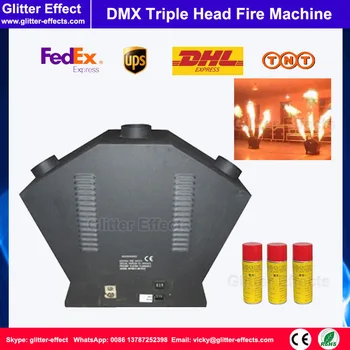 

DMX 512 Triple flame projector Stage performance show Special Effect 3 spray head sculpt fire machine for disco club