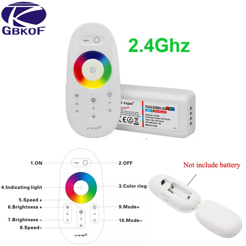 5 м 10 м 15 м 20 м RGB Светодиодная лента светильник 5050 SMD 60 светодиодный s/M ленточный светильник+ Mi светильник сенсорный экран RF контроллер+ DC12V адаптер питания полный комплект