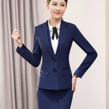 Формальные костюмы из 2 предметов с юбкой и пиджаком, новинка, стильные весенне-осенние блейзеры для женщин, деловая рабочая одежда, комплекты одежды
