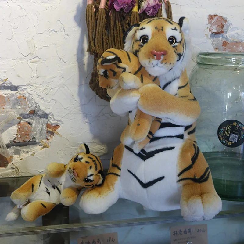 cute simulation mother and child tiger plush toy enlightenment cute  tiger baby doll photo props kids gift deco 48cm 19inch DY50673 (11)