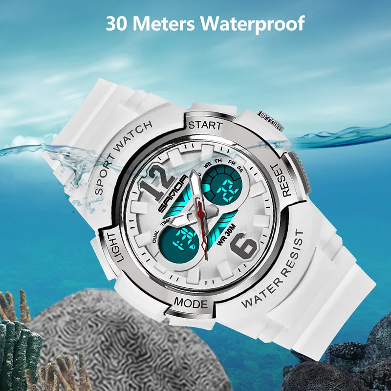 

2019 New Digital Watches for Women Ladies LED White Fitness Resin Wristwatch 30M Waterproof Electronic Sports Watch Dropshipping