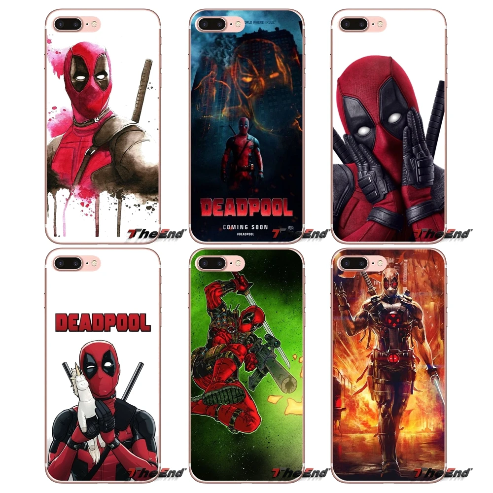 

Super hero Deadpool Transparent Clear Case For Samsung Galaxy S9 Plus Note 8 One Plus oneplus 5T Meizu M5s LG V30 HTC U11 Capa