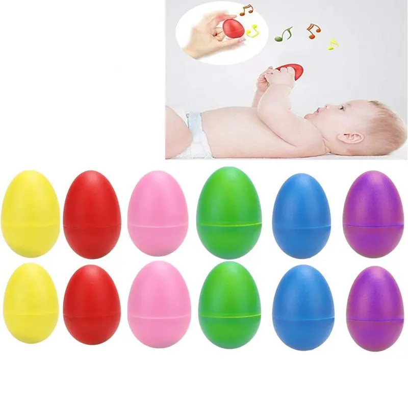 

12pcs Plastic Egg Shakers Set 6, Percussion Musical Maracas Eggs Child Percussion Instruments Kids Rhythm Toys