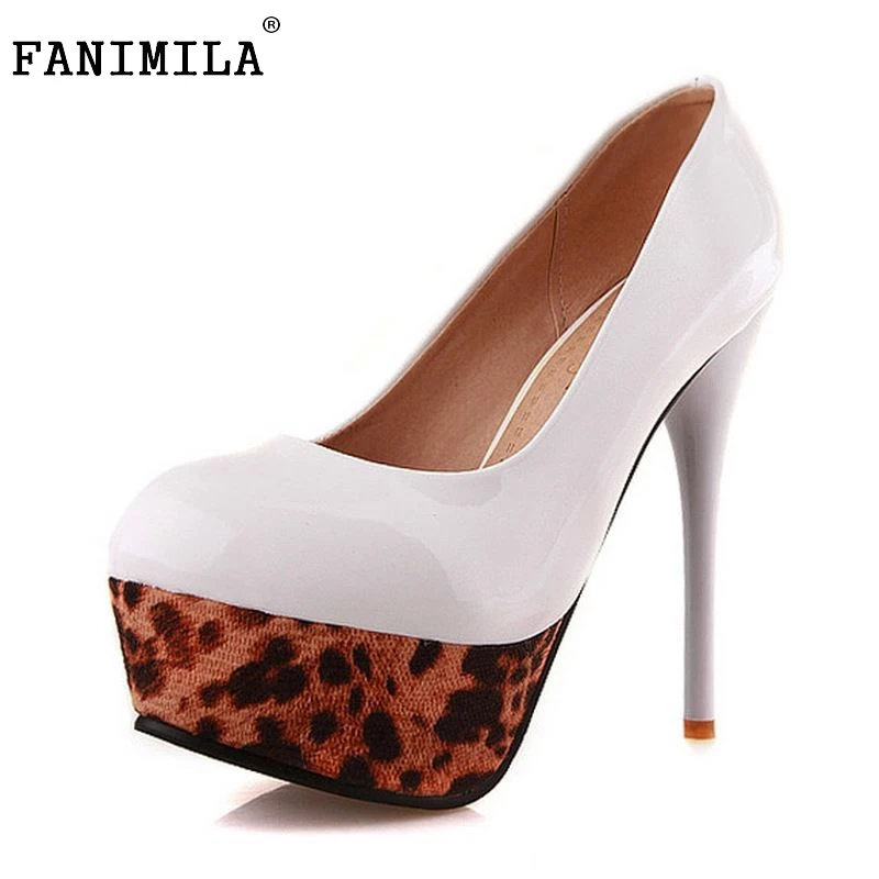 

Women Thin Heels Shoes Fashion Leopard Platform Pumps Ladies Heeled Brand Party Shoes Woman Heeled Footwear Size 34-43