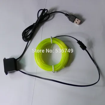 

Top quality el wire 2.3mm-5M with USB inveter 10 color for choose DIY decoration anywhere as you want led neon light lighting