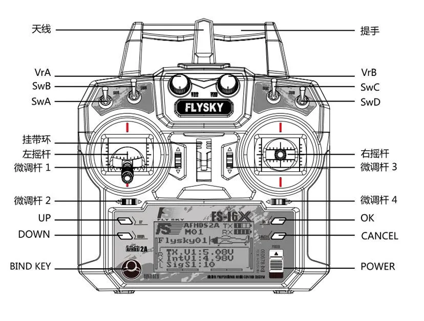 Flysky FS-i6X 10CH 2,4 ГГц AFHDS 2A передатчика радиоуправляемой модели к компьютеру с FS-iA6B FS-iA10B FS-X6B FS-A8S приемник для RC Самолет режим 2 1