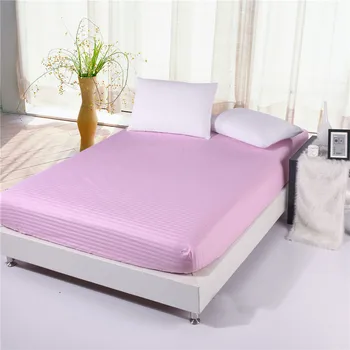 

Jeefttby1pcs 100% Cotton Satin Stripe Mattress Cover Twin Full Queen King 9 Size Fitted Bed Sheet 1pcs Solid Color Fitted Sheet