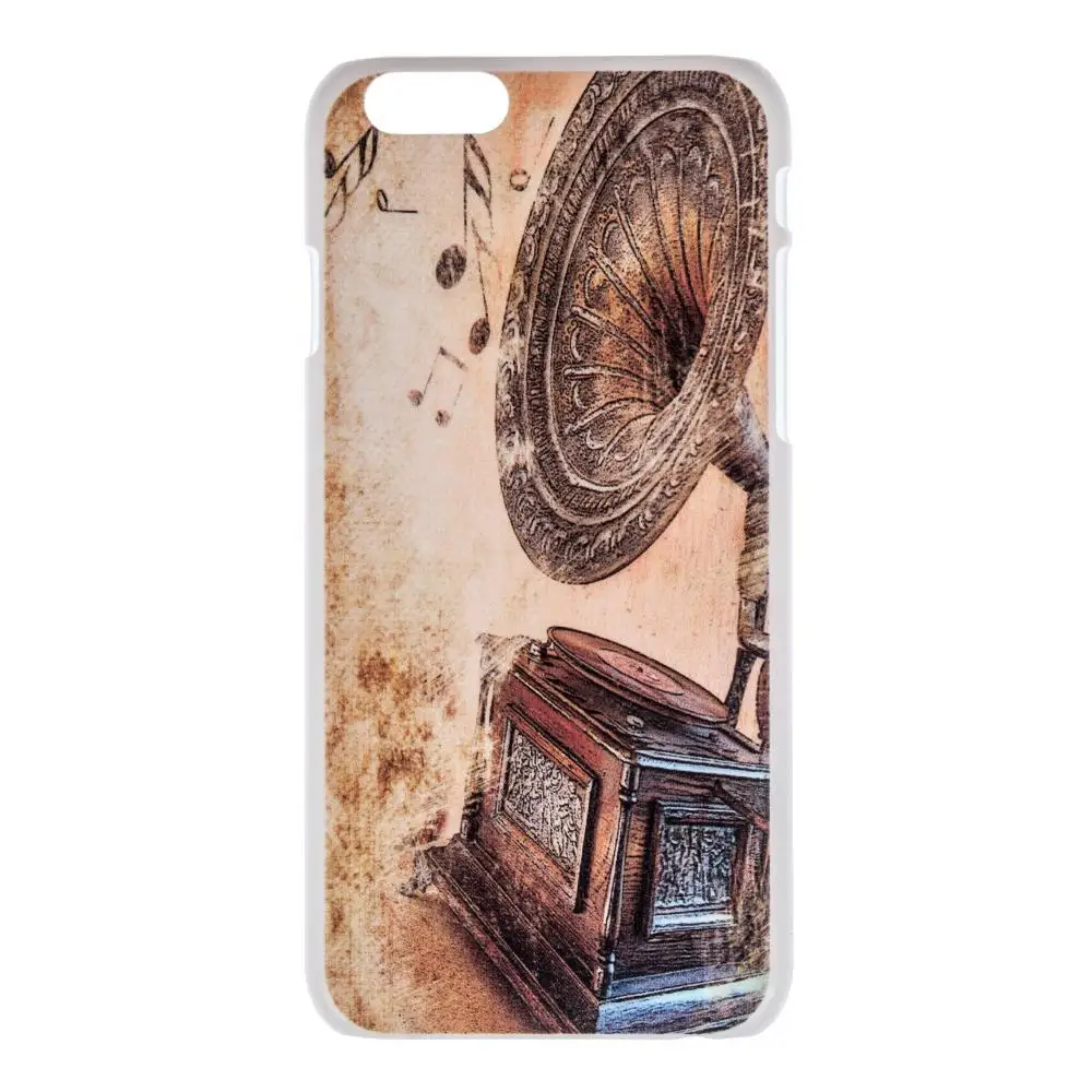 Hard Fashion Nostalgic Record Player Print As Picture Back 6 Phone Case Slim Cover for iPhone Square 14g |