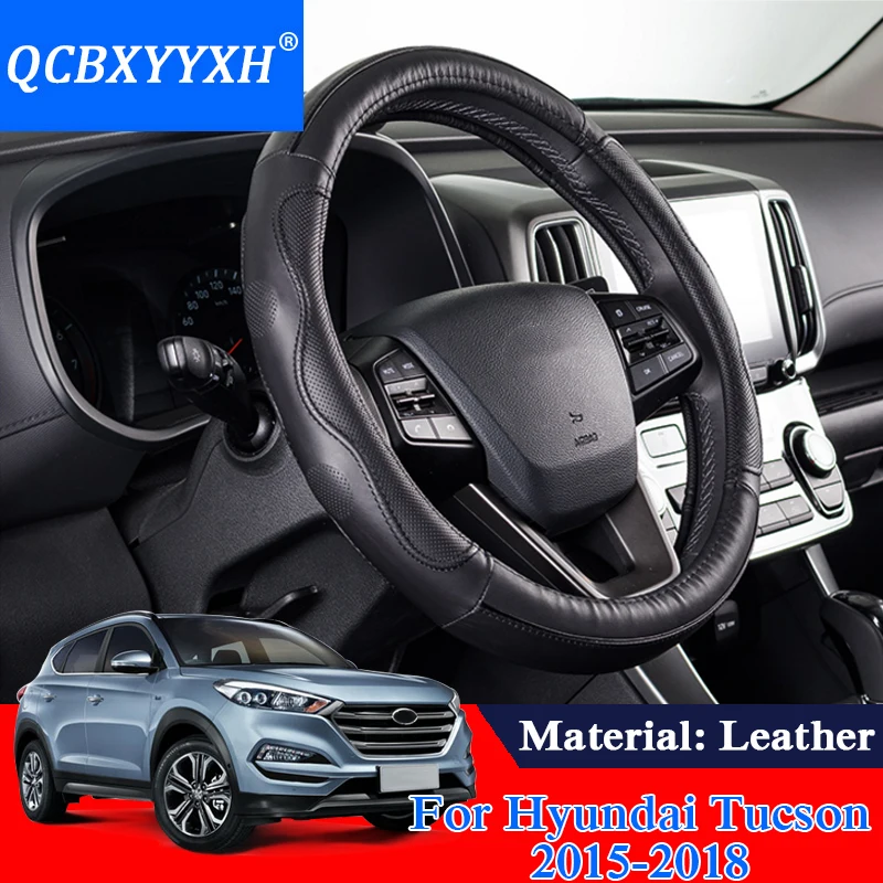 QCBXYYXH Car Styling Steering Cover For Hyundai IX25 IX35 IX45 Elantra Tucson Steering Wheel