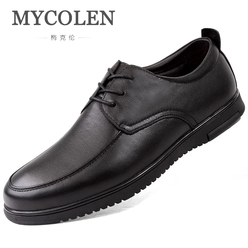 

MYCOLEN New 2018 Men Casual Shoes Brand Designer Lace Up Shoes Handmade For Men Flats Leather Fashion Men Shoes Sepatu Pria