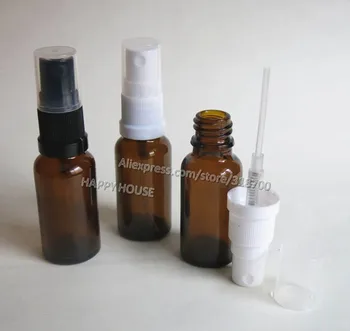 

360 x 20ml Amber Glass Essential Oil Bottle With Fine Mist Sprayer, Brwon Round Glass Essential Container