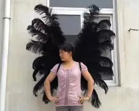 

Pure handmade V model catwalk fashion stage performance shows fashion classic high quality natural feather devil wings