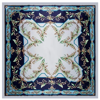 

90x90cm tubing for summer female flowers Scarves for the neck female 2020 New neck ring beach scarf women brand silk scarf A300