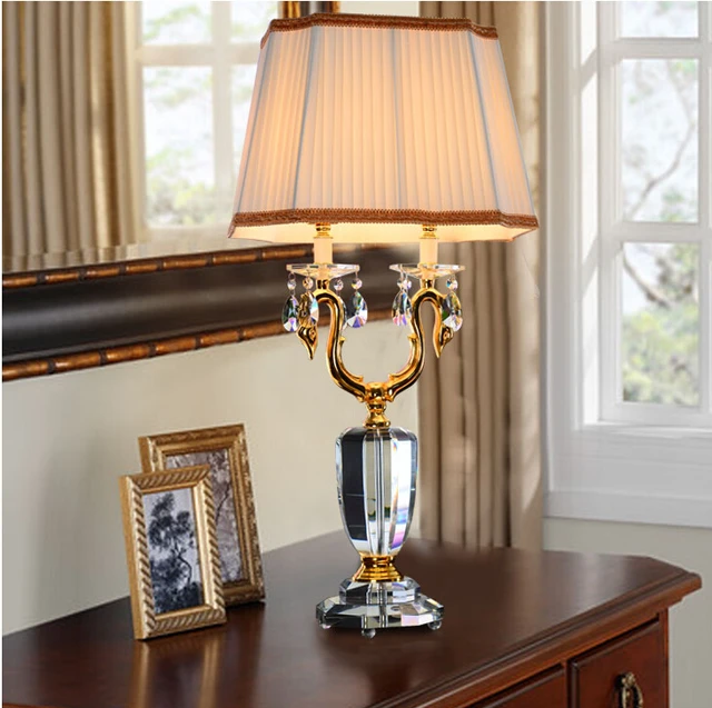 Free Shipping D350mm H850mm Modern luxury LED crystal table lamp