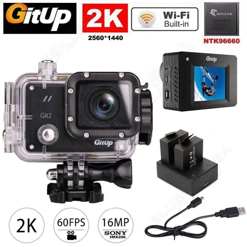 Gitup Git2pro 16M Ultra 2K Gitup Git2 WiFi 1080P Action Sports Camera Video Battery Charger