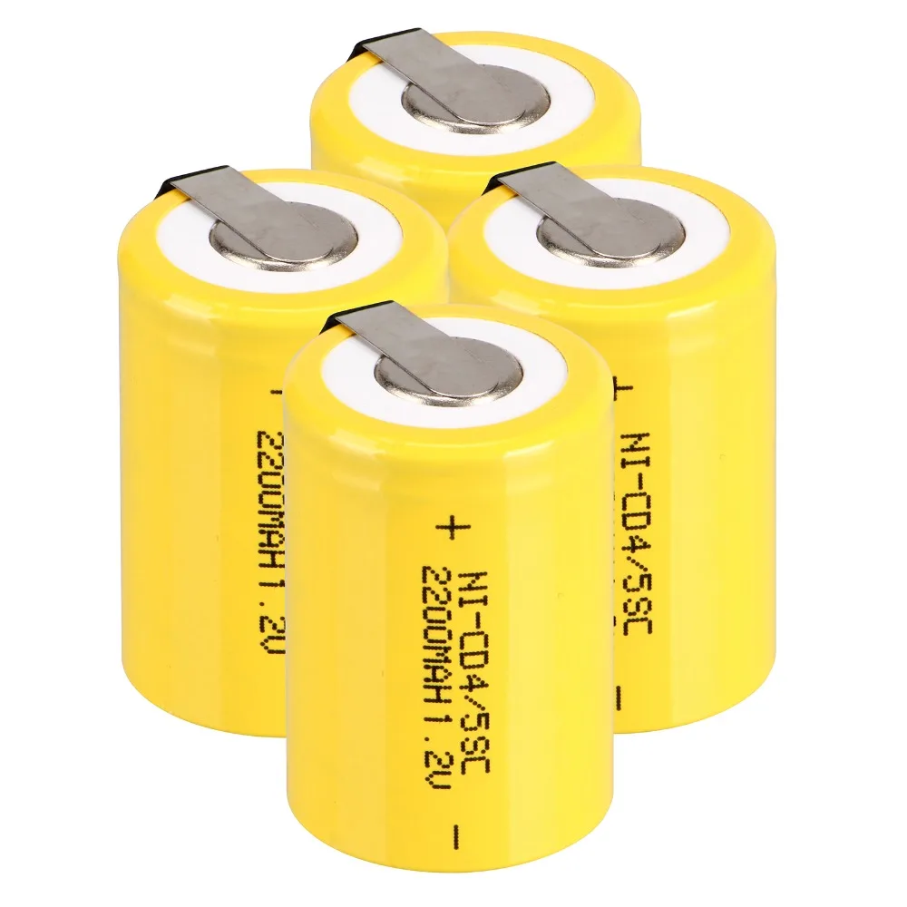 4 шт Anmas power 1,2 V 4/5 SC Sub C 2200mAh Ni-CD nicd Sub C аккумуляторные батареи разного цвета