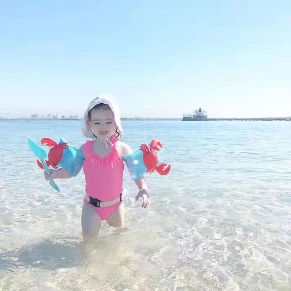 Надувные детские плавание ming рука плавающее кольцо Фламинго Краб рукава круг Детская безопасность бассейн игрушки аксессуары