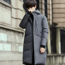 B новые зимние куртки мужские повседневные средней длины Толстое Зимнее пальто Мужская однотонная парка с капюшоном мужская одежда верхняя одежда размера плюс 3XL