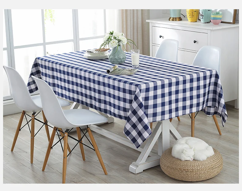 Полиэфирная водонепроницаемая прямоугольная скатерть, черный/белый/синий/красный украшения для кухни, скатерти, крытый стол для пикника