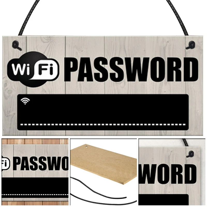 Деревянные WiFi пароль знак висит доска интернет сигнальная пластина индикация