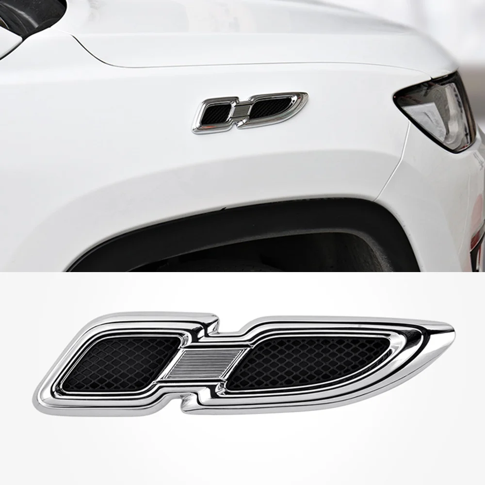

2 PCS CHROME SHARK GILLS AIR FLOW FENDER VENT BODY DECAL STICKERS FOR JEEP COMPASS 2017 2018 2019 CAR STYLING