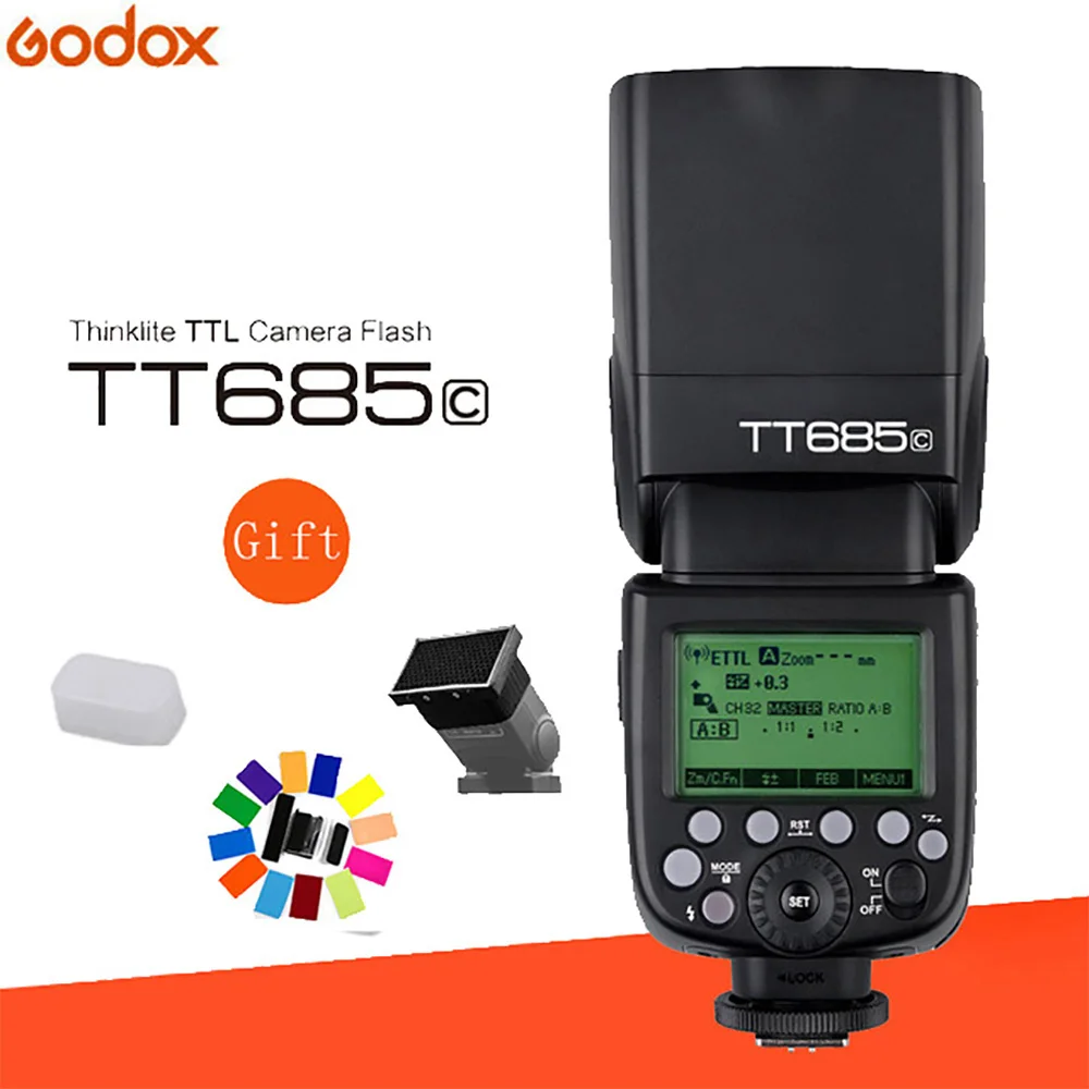 

Godox TT685C Flash Speedlite High-Speed Sync External TTL For Canon EOS 1100D 1000D 7D 6D 60D 50D 600D 500D 650D 700D + Gift Kit