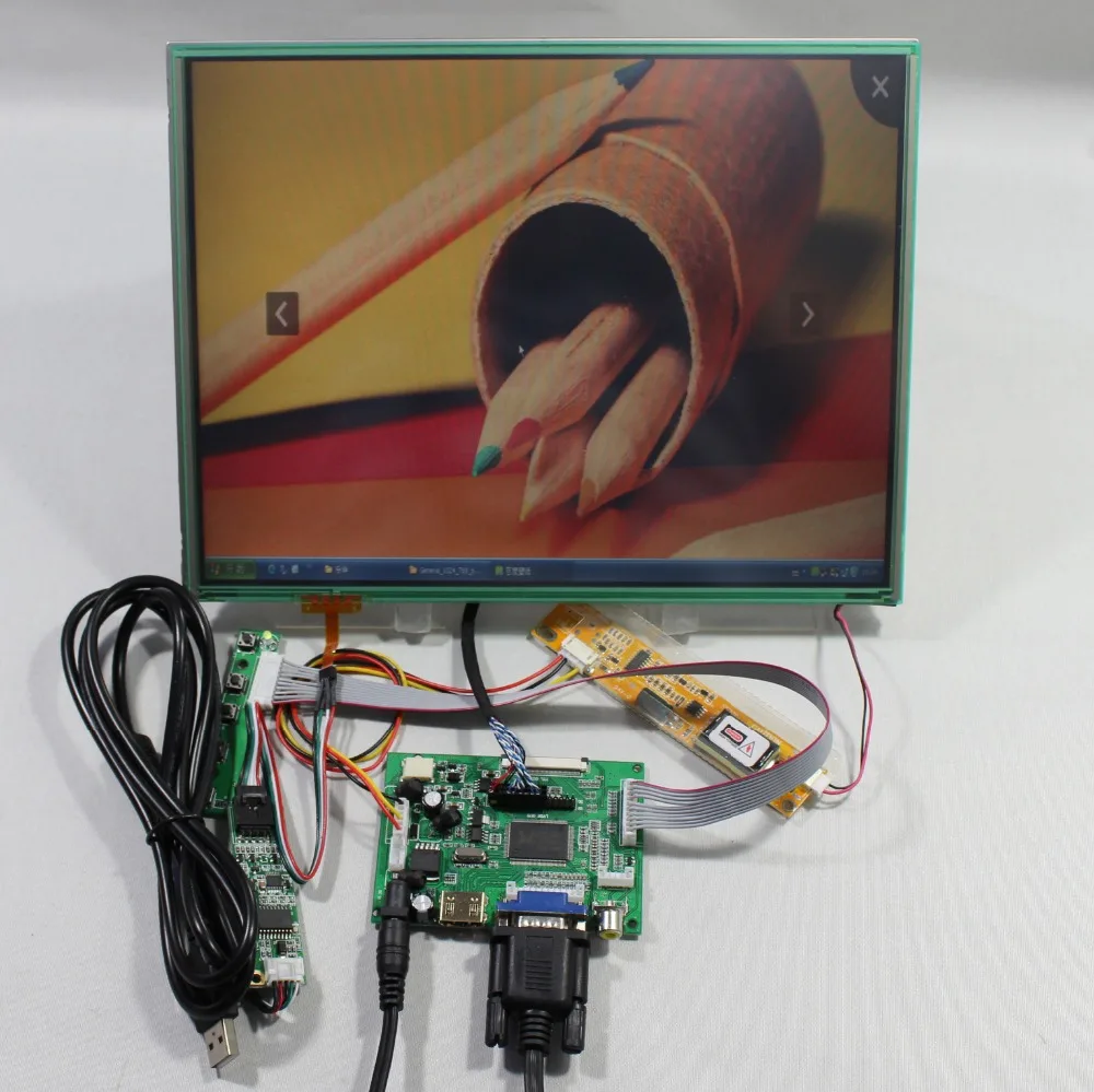 HDMI + VGA 2AV ЖК водитель борту 12.1 inch LTD121ECNN 1024x768 жк-дисплей Сенсорная панель |