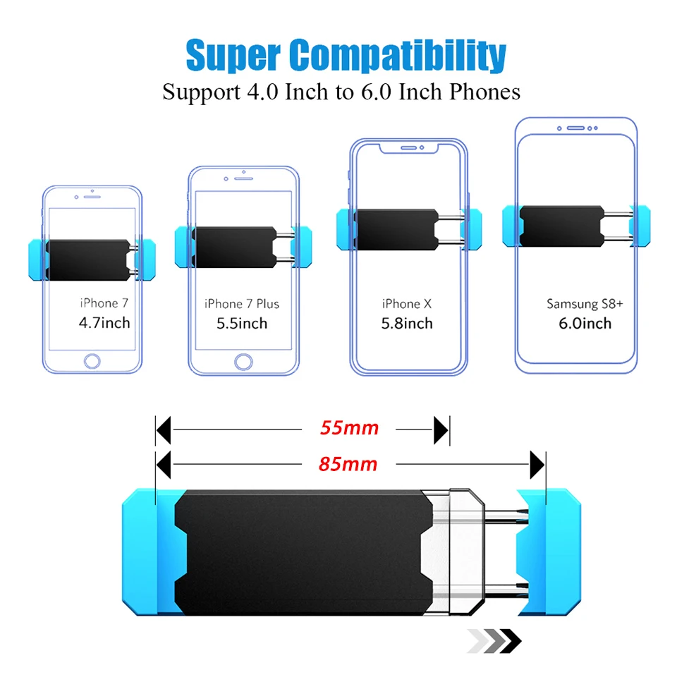 Универсальный автомобильный держатель для мобильного телефона, крепление на вентиляционное отверстие, 360 выход, автомобильный держатель для смартфона для iPhone, samsung, huawei, Xiaomi