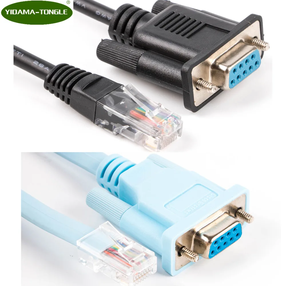 RJ45 Cat5e CAT6 к RS232 DB9 консольный кабель маршрутизатора|Компьютерные кабели и разъемы|