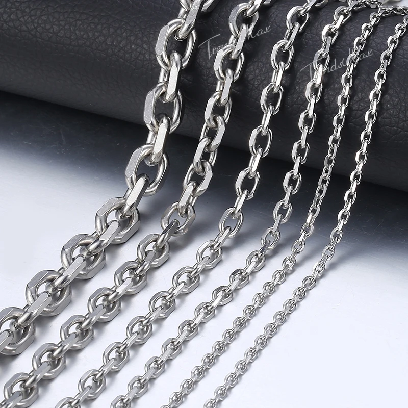 Womens Mens Stainless Steel Necklaces Silver Cable Link Chain Necklace