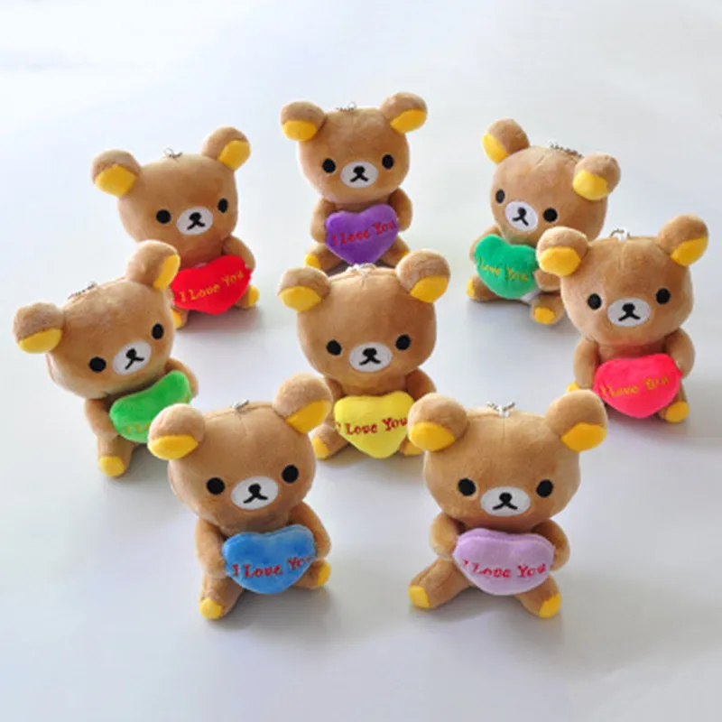 

Fashion Teddy Bear Plush Doll Toy Key Chain Ring Woman Bag Charms Faux Rabbit Fur Pom Pom Keychain Keyring Wedding Trinket