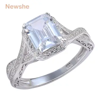 

Newshe 925 Sterling Silver Wedding Rings 2.52 Carats AAA Cubic Zirconia Engagement Ring For Women Size 9