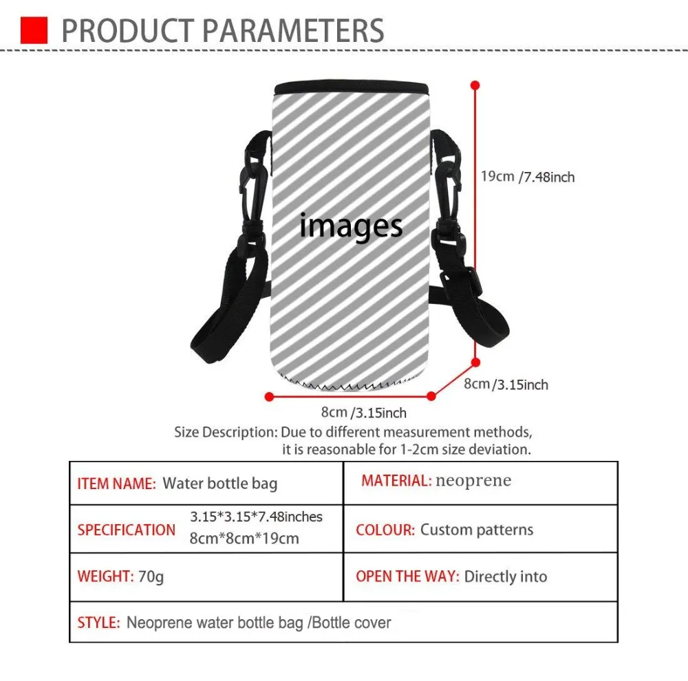 HUGSIDEA 500 мл Милая печатная Пудель держатели для бутылки воды изолированный неопреновый оболочка для бутылки рукав ремень сумка