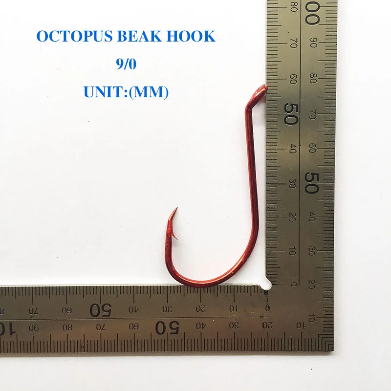 

8299 9/0 10PCS Premium Quality Red Color Fishing Hook Chemically Sharpened Octopus Beak Hooks in Sizes Fishing Tackle