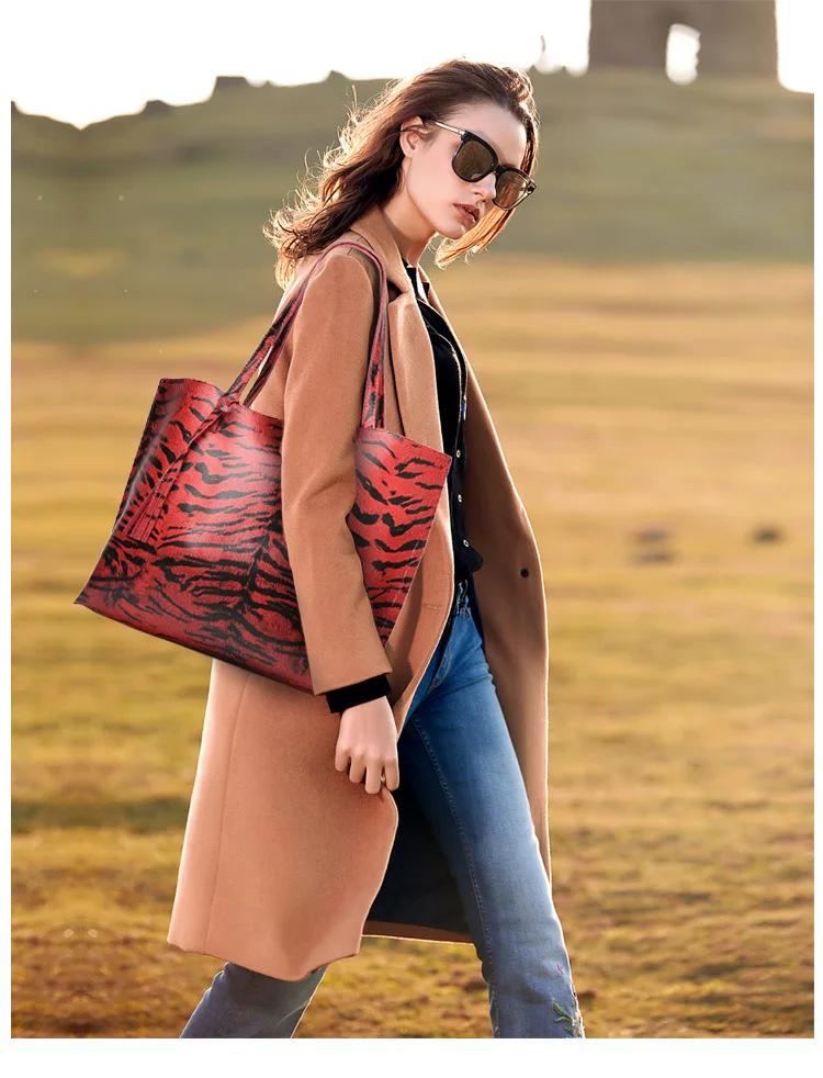 Большие вместительные сумки на плечо с кисточками из искусственной кожи с леопардовым принтом женские сумки кошелек европейские модные дизайнерские повседневные сумки