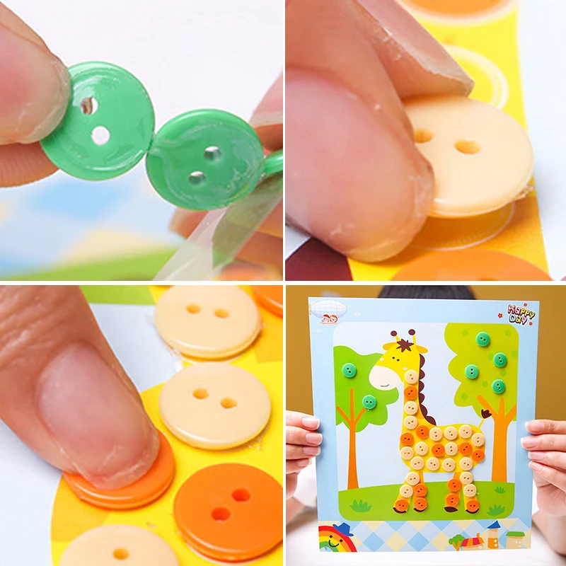 Креативные кнопочные наклейки доска для рисования с игрушками Детский Набор для творчества ручная работа Набор для рисования обучающий развивающий подарок для мальчика и девочки