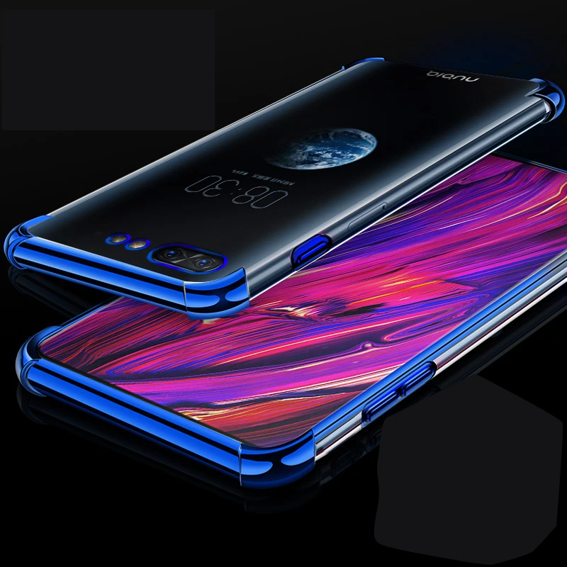 

for ZTE Nubia X Case 6.26'' 3D Laser Elec-plating Airbag Case for nubia X Case Anti-shock Transparent for ZTE nubiaX Cover Funda
