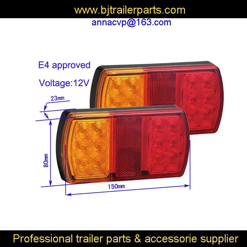 PROMOTION!!! 12V LED TRAILER TAIL LIGHTS LAMPS SUBMERSIBLE WATERPROOF TRUCK BOAT TRALER PARTS (2PCS/1PAIR) trailer parts