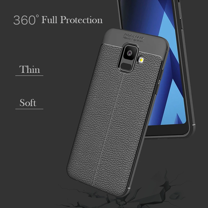 Чехол для Samsung Galaxy A6 J4 J6 J8 2018 S8 S9 Plus углеродное волокно ТПУ силикон кожа мягкая